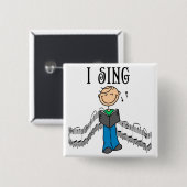 Junge, ich singe Knopf Button (Vorne & Hinten)