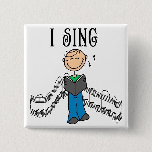 Junge, ich singe Knopf Button (Vorderseite)