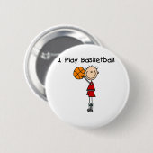 Junge, ich spiele Basketball Button (Vorne & Hinten)