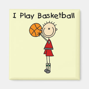Junge, ich spiele Basketball T-Shirts und Geschenk Magnet