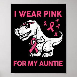 Junge ich trage Pink für meine Tante Brustkrebs Aw Poster