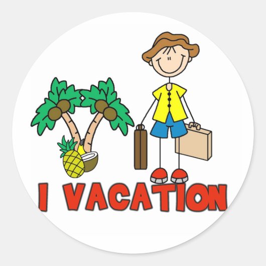 Junge ich Urlaub Aufkleber (Vorderseite)
