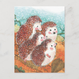 Junge Igel, die miteinander sprechen  Postkarte