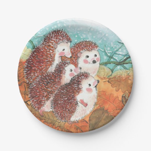 Junge Igel Pappteller (Vorderseite)
