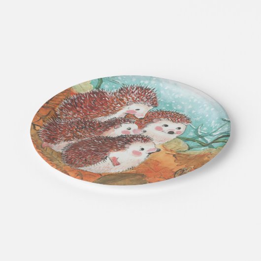 Junge Igel Pappteller (Schrägansicht)