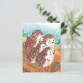 Junge Igel sprechen miteinander Postkarte (Stehend Vorderseite)