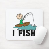 Junge im Boot Ich fische Mousepad (Mit Mouse)