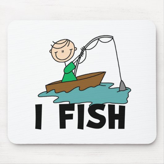 Junge im Boot Ich fische Mousepad (Vorne)