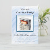 Junge im Calculator Costume Virtual Costume Party Einladung (Stehend Vorderseite)