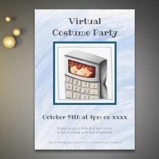 Junge im Calculator Costume Virtual Costume Party Einladung