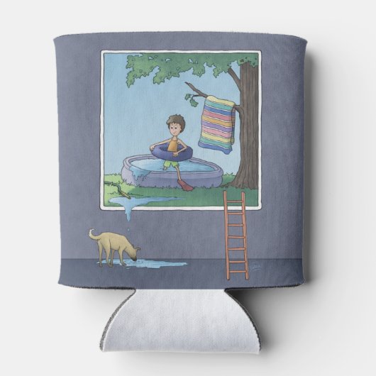 Junge im Kinderbecken Can Cooler Dosenkühler (Rückseite)