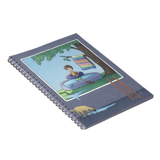 Junge im Kinderbecken-Notebook Notizblock (Rechte Seite)