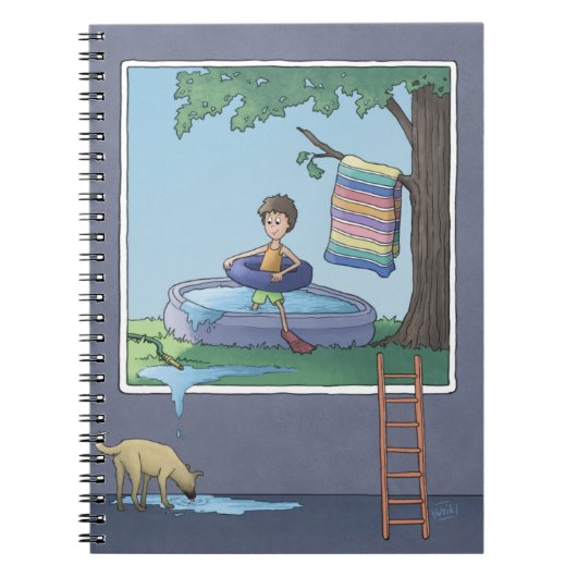 Junge im Kinderbecken-Notebook Notizblock (Vorderseite)