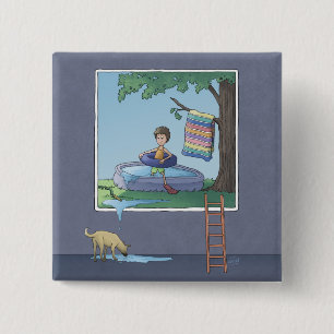 Junge im Knopf des Kinderbeckens Button