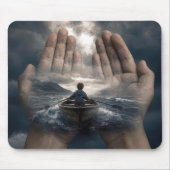 Junge im Ruderboot, geführt von erwachsenen Händen Mousepad (Vorne)