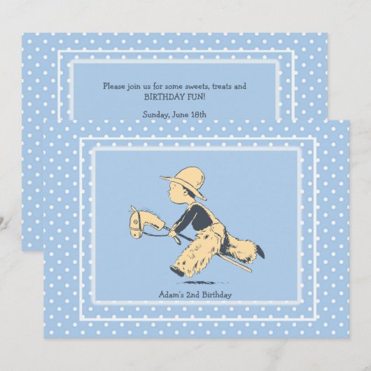 Junge im Spiel Einladung (Vorne/Hinten)