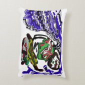 Junge im Winter Spaß Dekokissen (Rückseite(Vertikal))