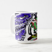 Junge im Winter Spaß Kaffeetasse (Vorderseite Links)