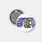 Junge im Winter Spaß Magnet (Vorderseite/Rückseite)