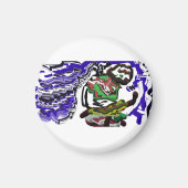 Junge im Winter Spaß Magnet (Vorne)