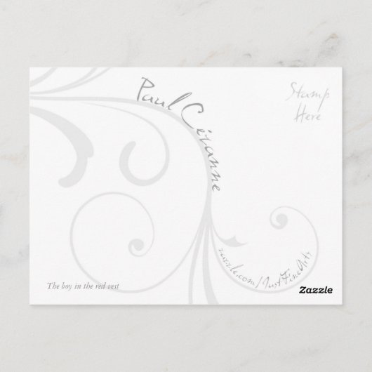 Junge in der roten Weste Postkarte (Rückseite)