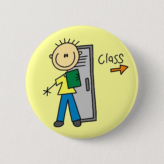 Junge in der Schule Button (Vorderseite)