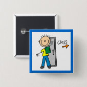 Junge in der Schule Button (Vorne & Hinten)