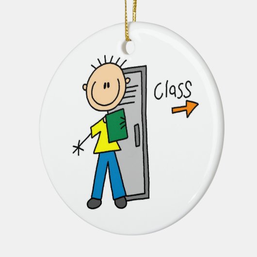 Junge in der Schule Keramik Ornament (Links)