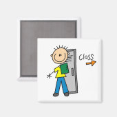 Junge in der Schule Magnet (Vorderseite/Rückseite)