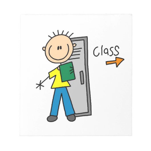 Junge in der Schule Notizblock (Vorderseite)