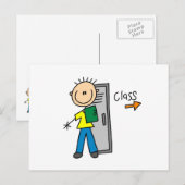 Junge in der Schule Postkarte (Vorne/Hinten)