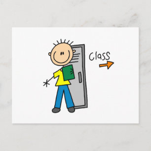 Junge in der Schule Postkarte
