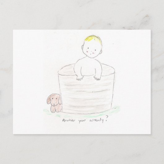 Junge in der Tube Postkarte (Vorderseite)
