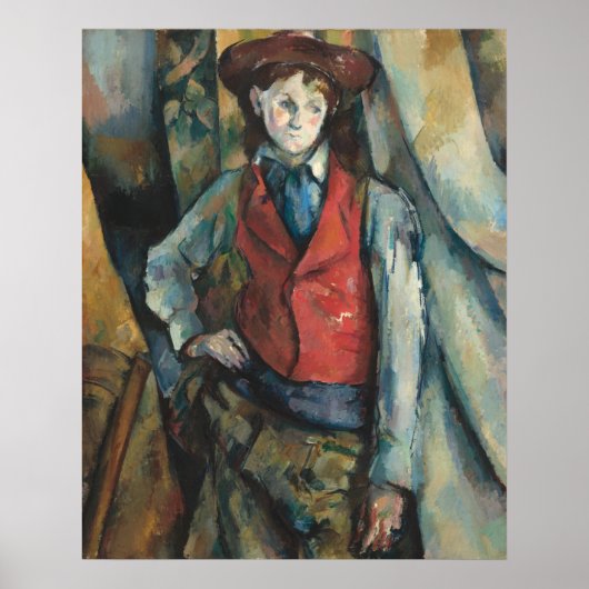Junge in einem Red Waistcoat - Paul Cézanne Fine A Poster (Vorne)