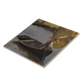 Junge in einem Sailboat am Fluss (von Magnus Encke Fliese (Seite)