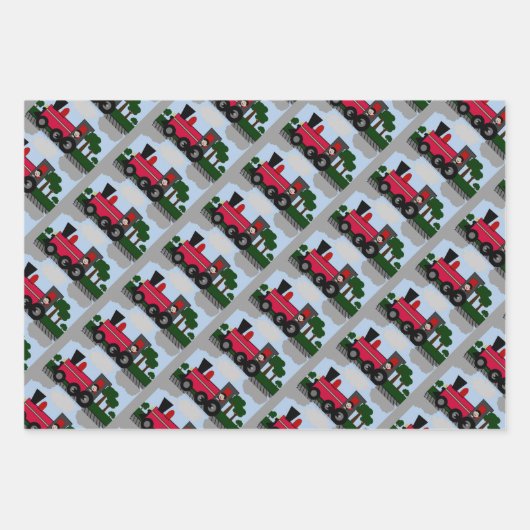 Junge in einem Zug, jedes Mal Wrapping Paper Geschenkpapier Set (Vorderseite 3)