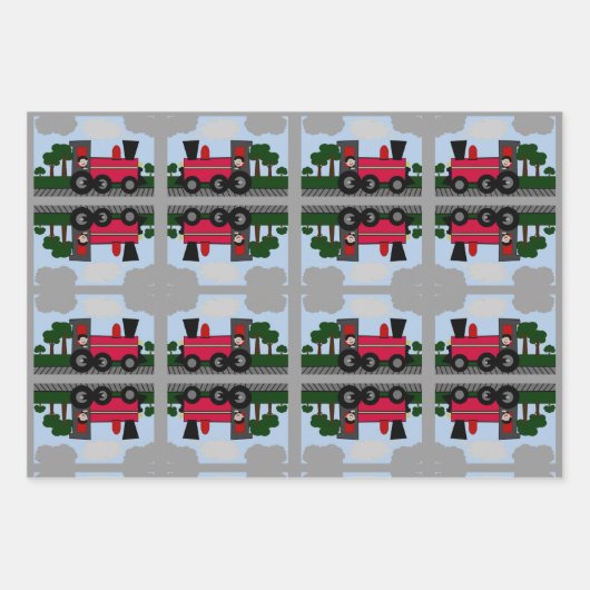 Junge in einem Zug, jedes Mal Wrapping Paper Geschenkpapier Set (Vorderseite 2)