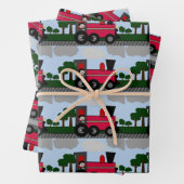 Junge in einem Zug, jedes Mal Wrapping Paper Geschenkpapier Set (Beispiel)