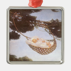 Junge in Hassoc Tree von Jessie Willcox Smith Silbernes Ornament