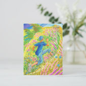 Junge in Lavender Field Postkarte (Stehend Vorderseite)