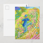 Junge in Lavender Field Postkarte (Vorne/Hinten)