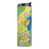 Junge in Lavender Field Thermosbecher (Nach links gedreht)
