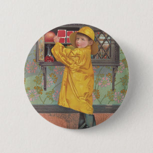 Junge in Raincoat Button