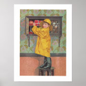 Junge in Raincoat Poster (Vorne)