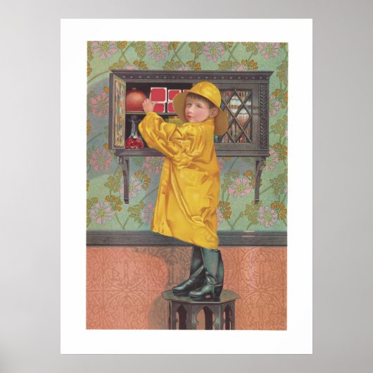Junge in Raincoat Poster (Vorne)