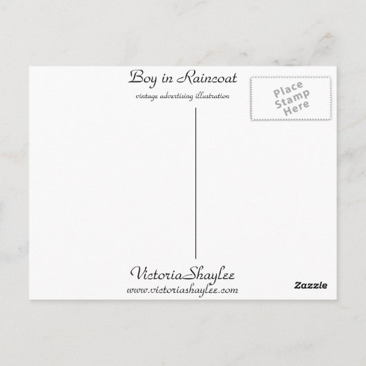 Junge in Raincoat Postkarte (Rückseite)