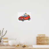 Junge in Red Toy Car - Poster (Küche)