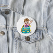 Junge in Rucksack Wave Fun School Kind Button (Beispiel)