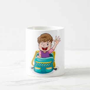 Junge in Rucksack Wave Fun School Kind Kaffeetasse