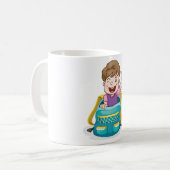 Junge in Rucksack Wave Fun School Kind Kaffeetasse (Vorderseite Links)
